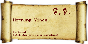 Hornung Vince névjegykártya